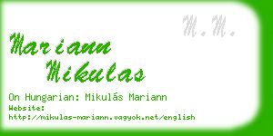 mariann mikulas business card