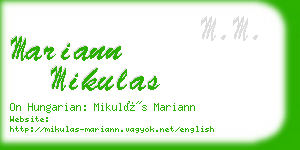 mariann mikulas business card